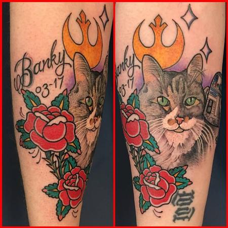Traditional Cat Portrait Tattoo Thumbnail